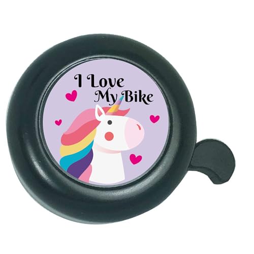 ABSOAR Cycling Unicorn Bike Bell for Boys Girls with Loud Clear Sound, Bicycle Bell Scooter Bike Horn Ringtone Alert Cute Cycling for Birthday Christmas (Black)