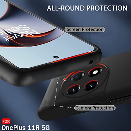Image of TheGiftKart Sleek Back Cover Case for OnePlus 11R 5G | Slim Fit Protective Design | Ultra Matte Finish | Camera Protection Bump | Soft Silicon Back Cover Case for OnePlus 11R 5G (Silicone, Black)