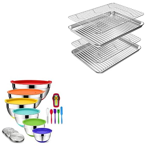 Rottay Quarter Sheet Pan Set + Mixing Bowls Set Multicolor Cover