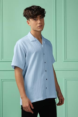 Image of Men's Striped Half Sleeve Polycotton Shirt | Casual & Formal Wear | Comfortable & Stylish