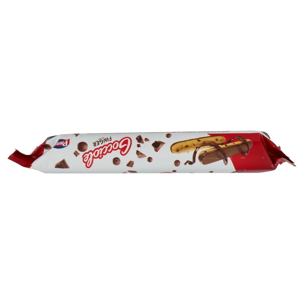 GOCCIOLE FINGER, Kekse mit Schokolade bedeckt, Feiner Mürbeteig mit vielen Schokoladenstückchen 24 x 120g + Beni Culinari Kostenloser Schlüsselanhänger