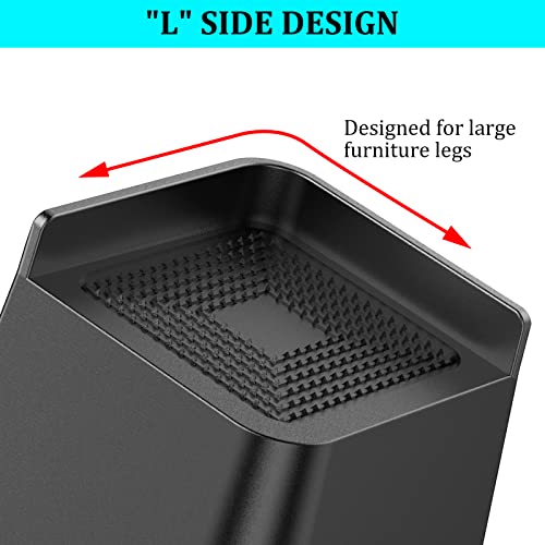 Usion Bed Risers Oversized, 6 Inch Lift,Trapezoidal Furniture Risers 4 Pack Up To 5000Lbs, Table Risers,Risers For Bed Frame, Bed Height Risers,Couch Sofa Riser,Desk Risers (Black) #TOP1