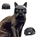 Black Batcat Mask, Extra Thick Durable, Bat Style Cat Mask, Pet Costume Accessory, Fun and Adorable Superhero Cosplay Mask for Cats, Black CatBat Cosplay Christmas Mask Hat, Cat Apparel (Medium)