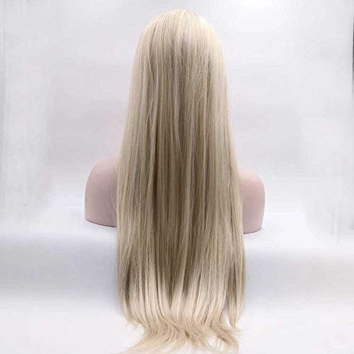 Xiweiya Synthetic Blonde Lace Front Straight Wigs - Long Soft Synthetic Hair - Mixed Colors - Heat Resistant - Long Blonde Wig - Image 2
