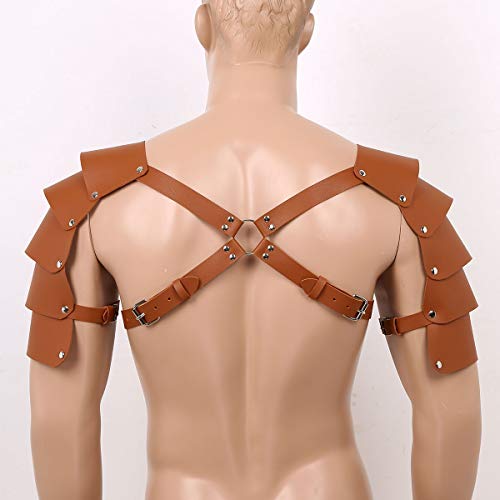 Mens Shoulder Armors Faux Leather Body Chest Harness Belt Warrior Knights Cosplay Costume Nightclub Clubwear4