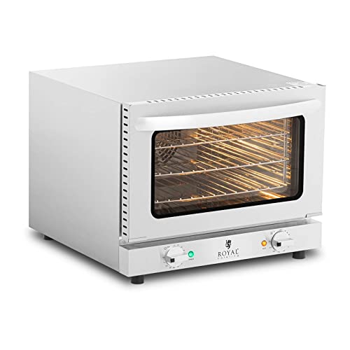 Royal Catering Horno De Convección Profesional Para Hostelería RCCO 2.1 (Temporizador de 0 a 120 min, 70 250 °C, 2.150 W, 3 rejillas incluidas)