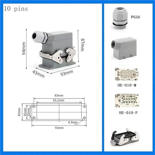 Connecteur robuste 10 broches pour câblage de machines industrielles - 7
