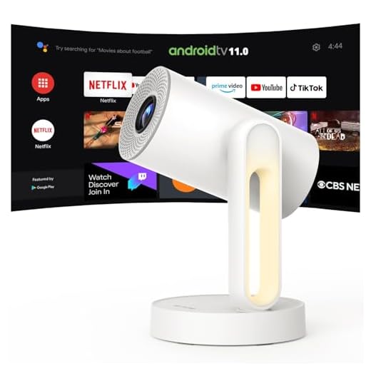 Home Cinema 【 Auto Keystone/Dolby Audio】Proiettore Portatile 1080P Full HD, ETOE 300 ANSI Videoproiettore WiFi Bluetooth con Ruotabile a 140°/Luce Notte Touch Proiettore Home Cinema-bianco