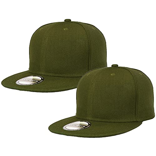 Image of Classic Snapback Hat Cap Hip Hop Style Flat Bill Blank Solid Color Adjustable Size