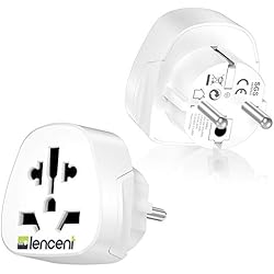 Licuadoras Modernas LENCENT 2X Adaptador Enchufe UK/Ingles/Reino Unido/US/Americano/Australia/Cina/Chino/China/Japonés/Suiza y así a Europeo Españal UE Schuko Universal Adapter Corriente de Viaje con Toma de Tierra