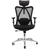 reposacabezas universal para silla de oficina 💗 ÚLTIMA SILLA MEJORADA: La altura y el ángulo ajustables del reposacabezas para apoyar la cabeza y proteger su cuello de manera efectiva, el reposabrazos 2D ajustable y el asiento acolchado grueso pueden brindar una relajación adicional. Gracias a las numerosas funciones ajustables de esta silla de oficina, puede estar seguro de encontrar la posición perfecta para sentarse solo para usted.