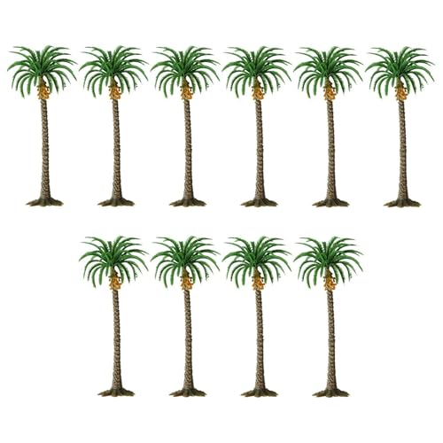 10 Arbres Miniatures Haut de Gamme Cocotiers de 15cm pour Modélisme