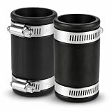 2 Stück Flexible Muffe I Rohrkupplung Ø 40 mm | Klemmbereich 36-43 mm | Für Kunststoff, Stahl und Kupfer