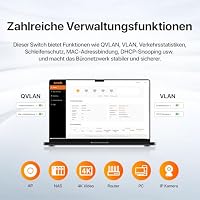 Tenda TEG205E Managed Switch 5 Port Gigabit Netzwerk Switch (IGMP-Snooping, QoS, VLAN, DHCP-Snooping, LAG, MAC-Binding, Lüfterlos, Energieeffizient, Metall) Smart Switch LAN Hub – Ansicht 5