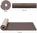 Yoga Mat Thick(8mm)Exercise Mat Non Slip Anti-tear,Pilates Mat for Men and Women,Workout Mats for Home,Barefoot Workouts and Floor Exercise,with Carrier Strap(183x 63cm)