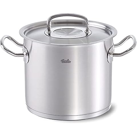 Fissler Original-Profi Collection / Edelstahl-Kochtopf, groß hoher Topf mit Metall-Deckel Cover