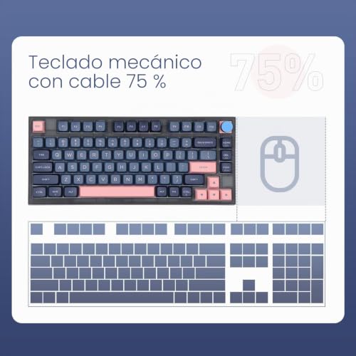 Miniatura 2 de Epomaker Skyloong Gk75 Lite - Teclado Programable Con Un Botón Giratorio, Compatible Con Win Mac Gateron Optical Black