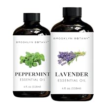 Brooklyn Botany Peppermint & Lavender Essential Oils 4 Fl Oz Pack of 2 100% Pure & Natural Premium Grade Aromatherapy Oils Stress & Focus Blend
