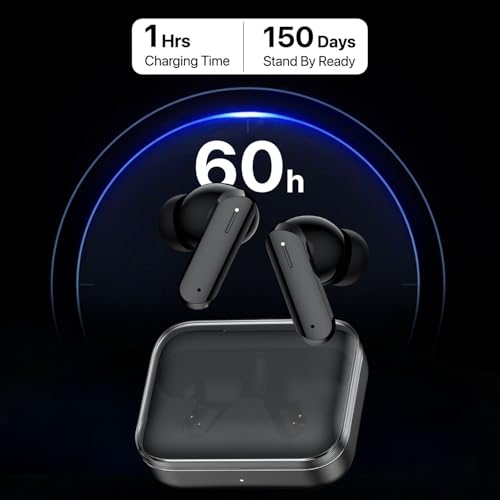 Image of Vaku Luxos BOOMX Wireless Earbuds Bluetooth 5.4 TWS Headphones 60H Playback Bass Stereo 13mm Drivers Gaming Low Latency HD Calls Touch Control Fast Charging IPX Waterproof- Black