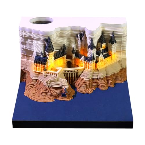 JimZePong 3D Calendar 2026 with Memo Pad Notepad Timepiece 2026 Planner Tear-Away 3D Artsy Pads Creative Perpetual Organizer Ideal New Year Gift for Office & Home (With Weekly Calendar & Light-Buttery Not Included)