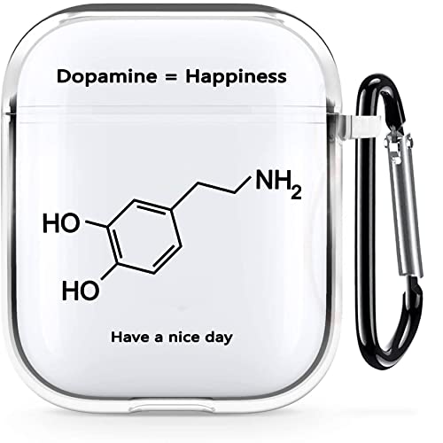 AirPods 第2世代 ケース AirPods 第1世代 ケース おしゃれ クリア かわいい かっこいい シンプル ケミカル 創意 Dopamine ドーパミン デザイン AirPods 1/2 ケース 透明 エアーポッズ カバー カラビナ付き AirP