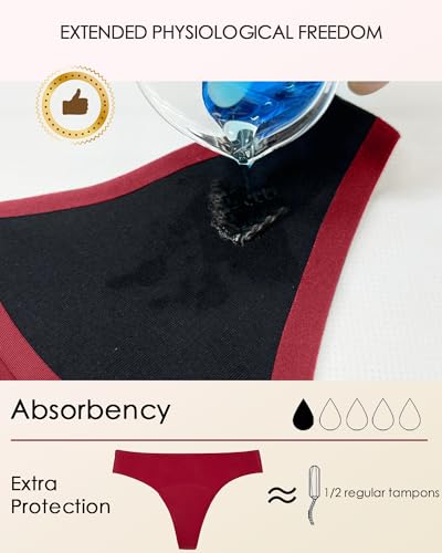 Period Thong Underwear for Women 4-Layer Nylon Sexy Menstrual Leak Proof Panties3