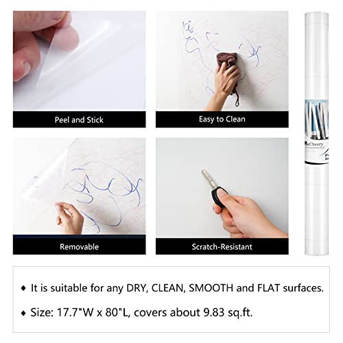 Lacheery Clear Contact Paper Peel And Stick For Crafts Clear Contact Paper Roll Self Adhesive Clear Wall Protector Sheet Waterproof Transparent Contact Paper For Kitchen Backsplash Furniture 17.7"X80" #TOP2