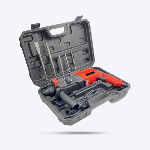 Image of Hillgrove HGHD26RD4 All Purpose 26mm Hammer Impact Drill Machine Forward /Reverse Rotation with 5 Bits for Making Holes in Metal /Wood /Concrete Hammer Drill (26 mm Chuck Size, 1200 W)