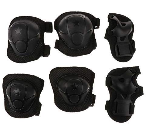 Ndier Kid Bike Roller Skating Knee Pads Elbow Wrist Protector – Black