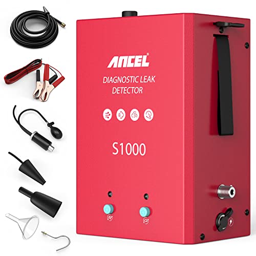 ANCEL S1000 Automotive Leak Detector Smoke Leak Detector Smoke Machine Vacuum Pipe Smoke Tester with EVAP/Fuel/Intake/Exhaust System, Air & Smoke Modes All Vehicle for Motorcycle,Boat,Truck