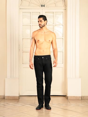 Jeans Regular fit Black Men's Modern and Comfortable Design, Cotton and lessel, Casual and Formal Style.4