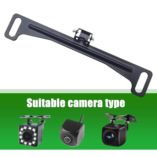 Image of 1 PC License Plate Camera Mount, Universal Car Rear View Camera License Plate Bracket, Rear View Backup Camera Kit, Back Up Camera License Plate Frame, Fit for Most Cars (Black)