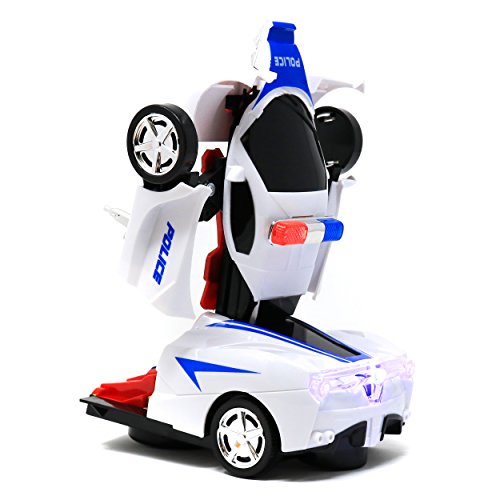 Carro Robô Policial Transformes Com Movimento Som E Luzes para crianças robo transforme