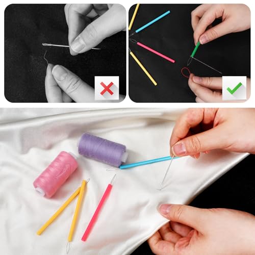 10 Pcs Needle Threader for Hand Sewing 5 Colors Needle Threading Tool Set Colorful Easy Threading Guide Plastic Sewing Machine Thread Helper for Elderly Beading and Knitting Craft Accessories