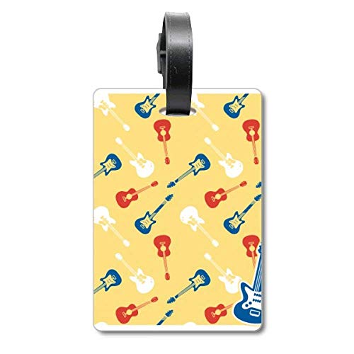 Étiquette valise guitare jaune accessoire bagage voyage et sac à dos