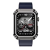 Tonysa Echte IP68 Stabile BT-Anruf- und Verbindungs-Smartwatch, Fitness-Tracker-Armbanduhr für Männer mit Gesundheitsmonitor (Dunkelblau)