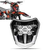DREAMIZER Phare avant pour moto, 6000K LED Phares avant avec DRL Lampe pour Enduro Dirt Bike Motocross Supermoto Naked Bike Compatible avec EXC SXF XC SX XCW 125 250 300 350 450 530, 2018-2023