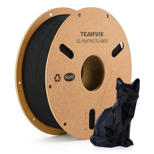 ⚡ TEJUFUSE PLA 3D Printer Filament 1.75mm Black 1kg, ±0.03mm Accurate Diameter, Neatly Wound for Smooth Feeding, Reliable for Long Prints, Vacuum Sealed, Works with Most FDM Printers