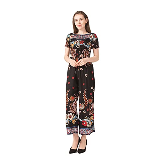 Svogue Vaner Summer Patterns Printed Jumpsuits For Women With Pockets Regular Size (L/Xl, Symmetrical Paisley) #TOP1