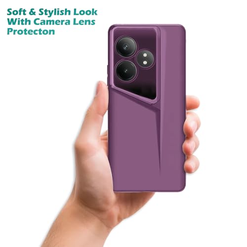 Image of Amazon Brand - Solimo Ultra-Thin Blade Runner Series Matte Finished Camera Protection Soft Back Cover for Realme GT 6 | Realme GT 6T 5G - Purple