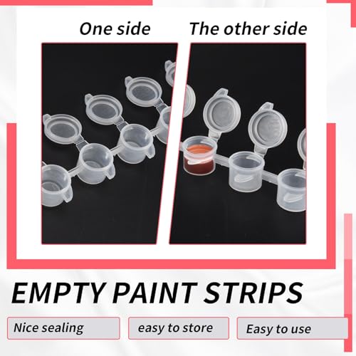 Botes de pintura mini en tiras plásticas transparentes de 3ml 4
