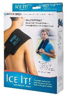 Cold & Hot Therapy System Ice Pack Wrap for Shoulder, Back, Leg and Abdomen - Ice It!® MaxCOMFORT™ (Large Design; 6” x 18”) - from Battle Creek Equipment, Hot & Cold Therapy Items Since 1931!