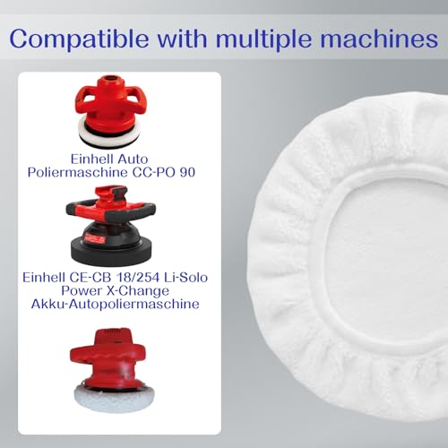 2 Stück Lammwoll Polierhauben Polierpads,Auto Polierhauben Für Einhell Poliermaschine CE-CB 18/254 Li,CC-PO 90,Für 220mm-250mm Poliermaschinen (9-10 Zoll),Autopoliermaschine Wolle Polierpads
