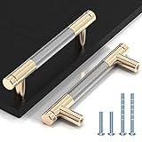 Eguled Cabinet Handles, 12 Pack 3 Inch Cabinet Pulls, Kitchen Cabinet Hardware Handles for Cabinets Cupboard Drawer Handle Aluminum Knurled Handles 4 inch Length ( 3inch Hole Center), Gold and Grey