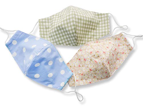 Reusable Cloth Face Mask For Adult Women - Cute Design - Fashionable And Stylish - Floral, Plaid, And Polka Dot - Adjustable Ear Loops - Filter Pocket - Reusable, Breathable, And Washable - 3 Pack #TOP2