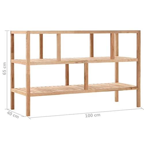 Estantería madera maciza nogal pequeña 100x40x65 para libros de salón 3