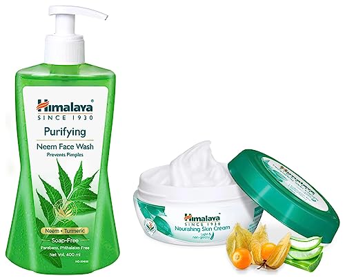 Image of Himalaya Purifying Neem Face Wash, 400ml and Himalaya Nourishing Skin Cream, 200ml