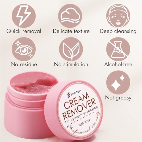 Embagol Lash Remover for Lash Extensions 10g No Burn Cream Remover Professional Eyelash Extensions Lash Tech Salon Supplies - Thumbnail 5