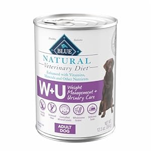 Blue Buffalo Natural Veterinary Diet W+U Weight Management + Urinary Care Wet Dog Food, Veterinarian Prescription Required, Chicken, 12.5-oz. Cans (12 Count)
