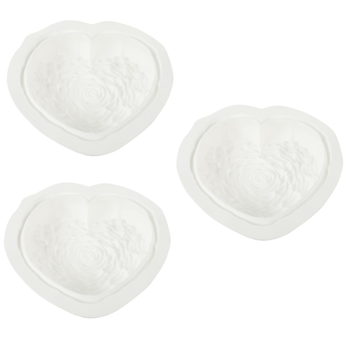 GLEAVI 3 Piezas amor rosa molde forma corazón molde de chocolate molde para hornear de silicona molde de pastel de mousse molde de postre gel de sílice